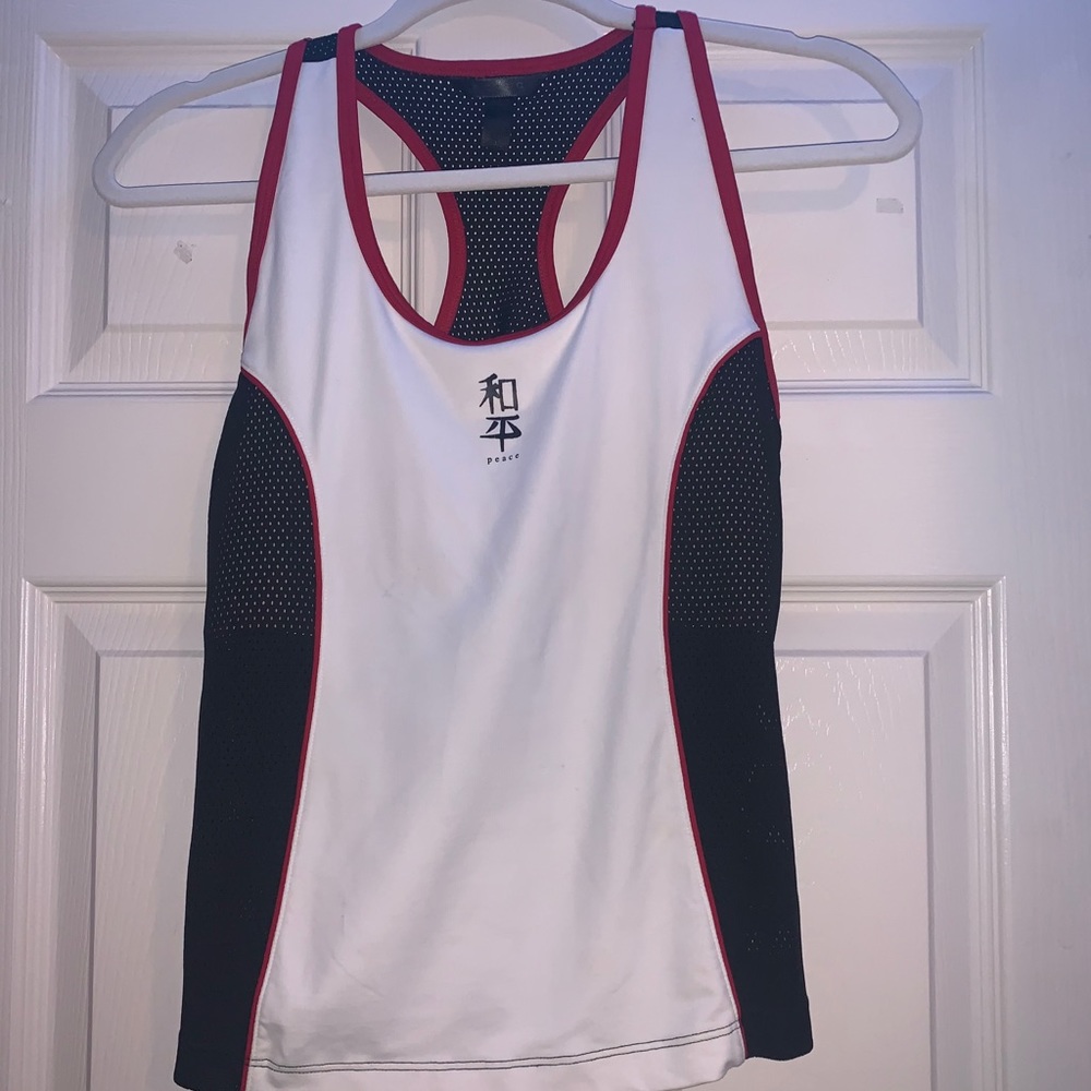 Black & white tank top with Chinese calligraphy
